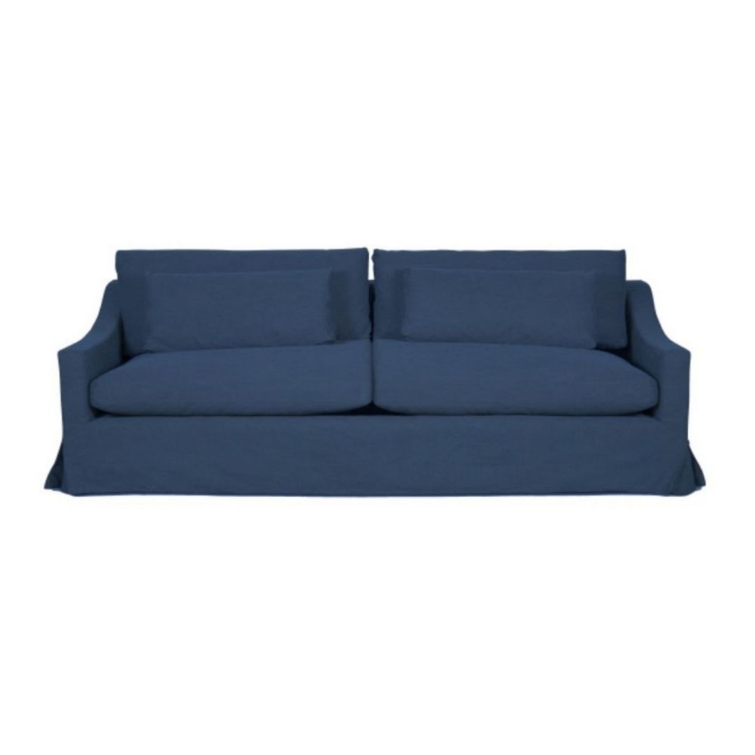 Hampton Feather Filled 3.5 Seater Sofa - Blue image 0